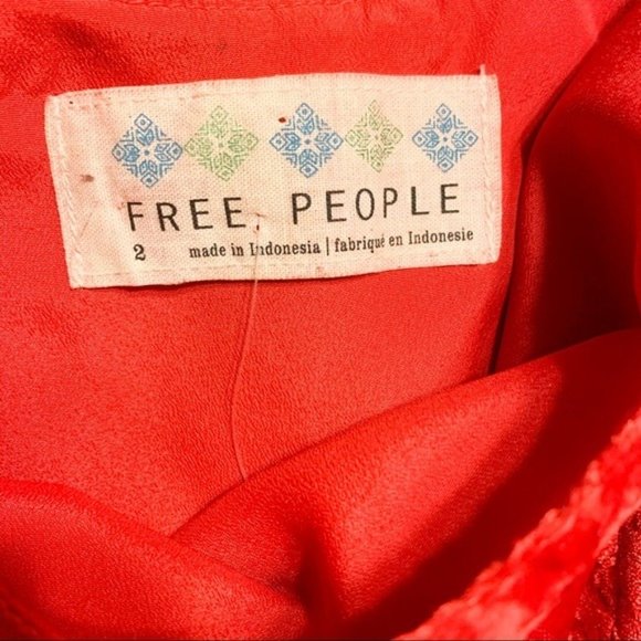 Free People Hot Red Velvet Cocktail/Party Dress-B1 - Picture 7 of 8